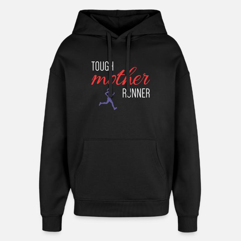 Mère coureuse coriace - Sweat à capuche unisexe Stanley/Stella Oversized - noir