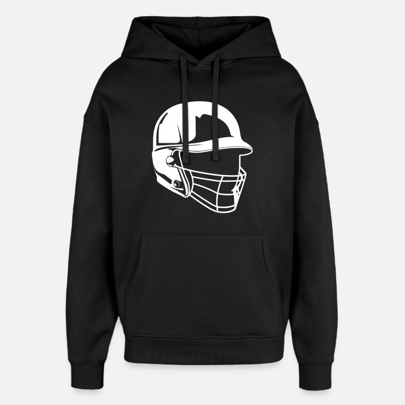 Dessin de casque de baseball - Sweat à capuche unisexe Stanley/Stella Oversized - noir
