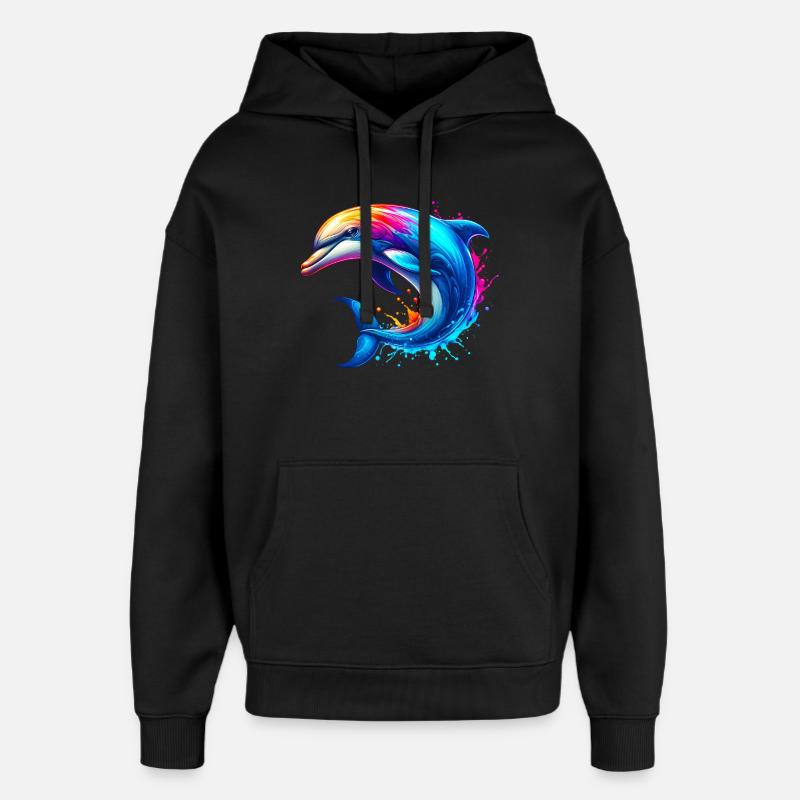 Dauphin - Sweat à capuche unisexe Stanley/Stella Oversized - noir