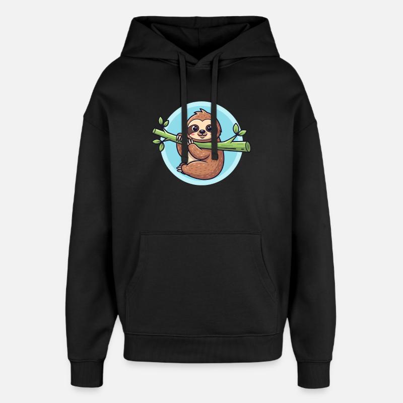 Faultier - Oversized Unisex Hoodie von Stanley/Stella - Schwarz