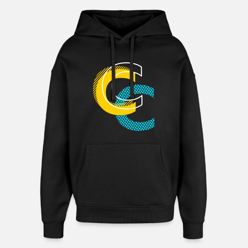 Lettre initiale C - Sweat à capuche unisexe Stanley/Stella Oversized - noir