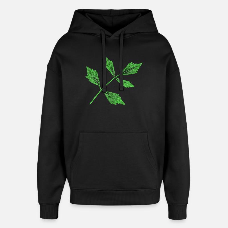 Feuilles - Lipide / Plante herbacière - Sweat à capuche unisexe Stanley/Stella Oversized - noir