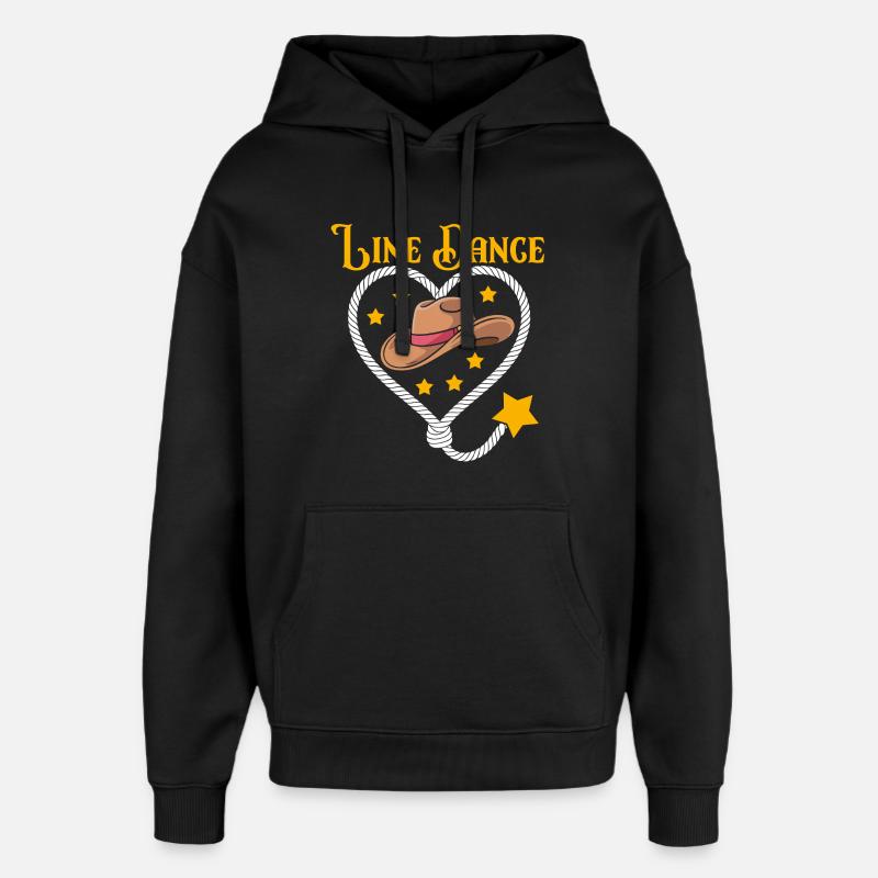 Line Dance Heart Hat - Oversized Unisex Hoodie by Stanley/Stella - black