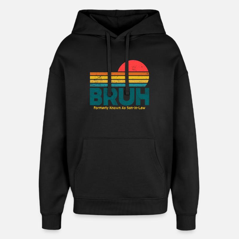 Bruh Sunset Retro Meme Design - Sweat à capuche unisexe Stanley/Stella Oversized - noir