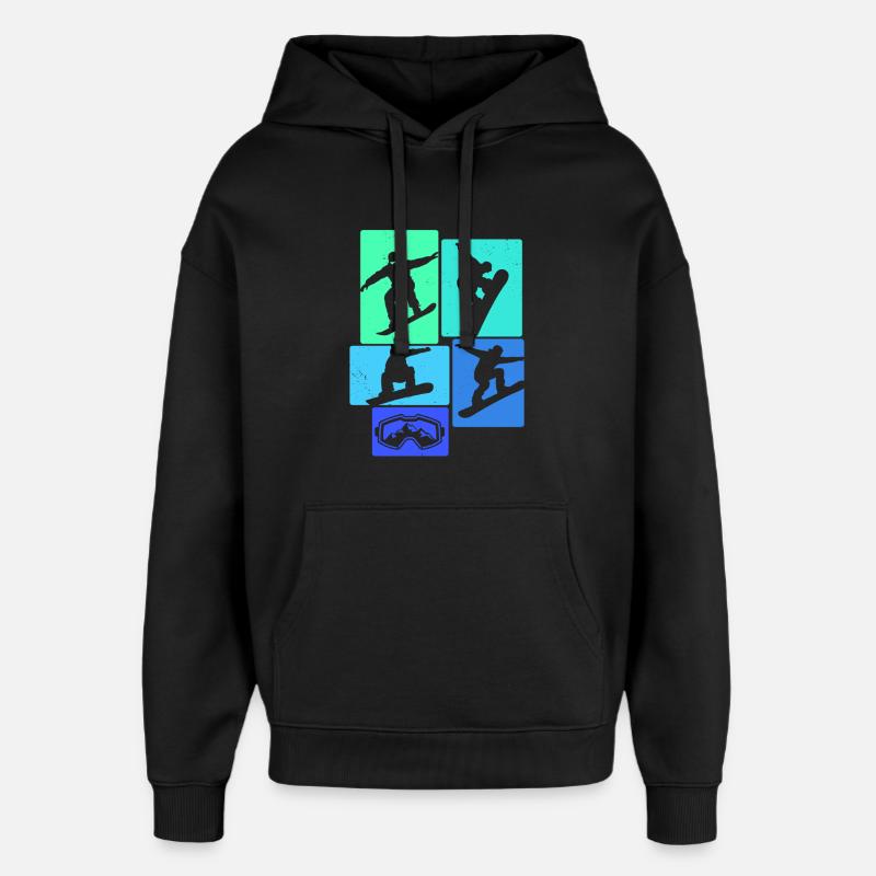 Snowboarden Retro Snowboard Snowboarding Snowboard - Sweat à capuche unisexe Stanley/Stella Oversized - noir