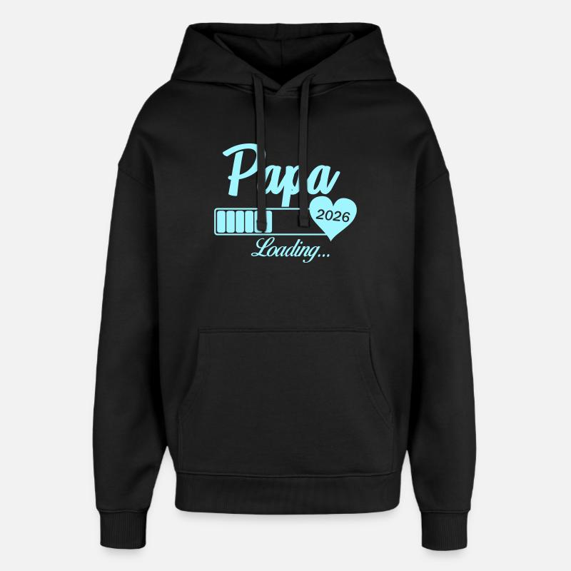 Papa Loading 2026 Heart - Oversized Unisex Hoodie by Stanley/Stella - black