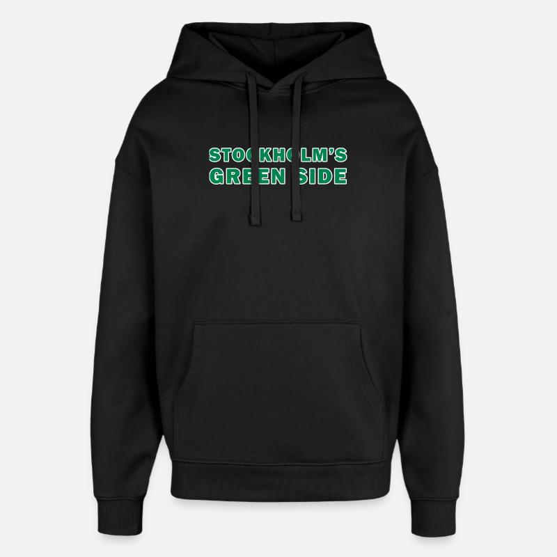 Le côté vert de Stockholm - Sweat à capuche unisexe Stanley/Stella Oversized - noir