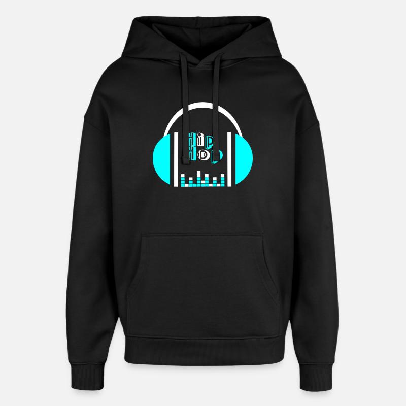 Casque néon avec conception d’égaliseur - Sweat à capuche unisexe Stanley/Stella Oversized - noir