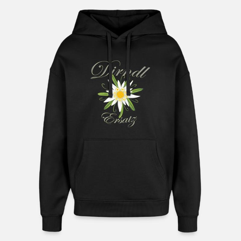 Edelweiss Wiesen Trachten - Sweat à capuche unisexe Stanley/Stella Oversized - noir
