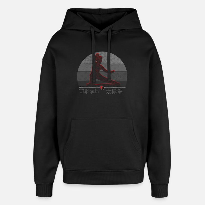 Combattant de Tai Chi - Cadeau de la tenue d’entraînement - Sweat à capuche unisexe Stanley/Stella Oversized - noir