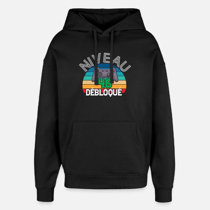 Niveau 40 débloqué - Sweat à capuche unisexe Stanley/Stella Oversized - noir