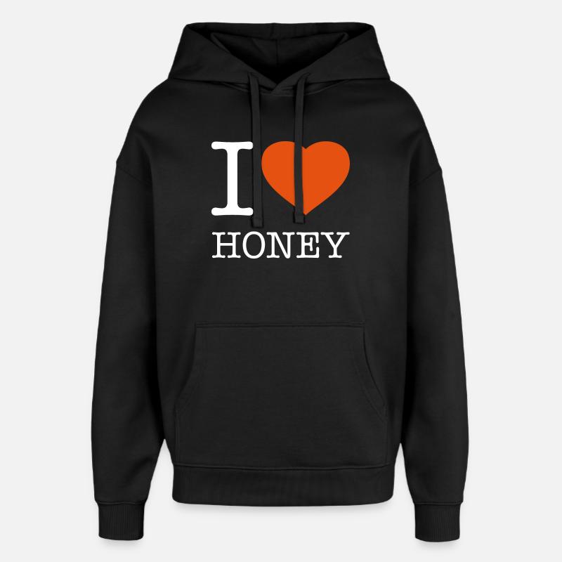 J’AIME LE MIEL - Sweat à capuche unisexe Stanley/Stella Oversized - noir