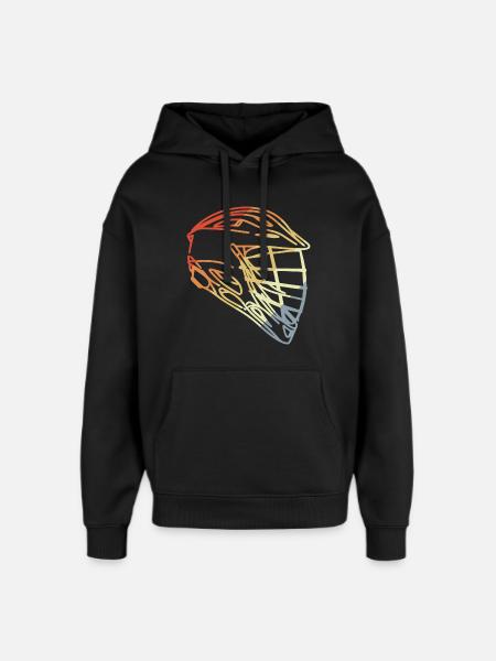 Lacrosse Helm Retro Stil - Oversized Unisex Hoodie von Stanley/Stella - Schwarz