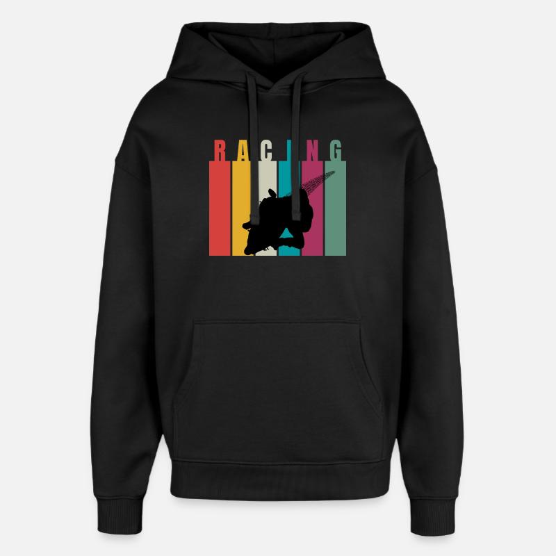 Silhouette rétro de course - Sweat à capuche unisexe Stanley/Stella Oversized - noir