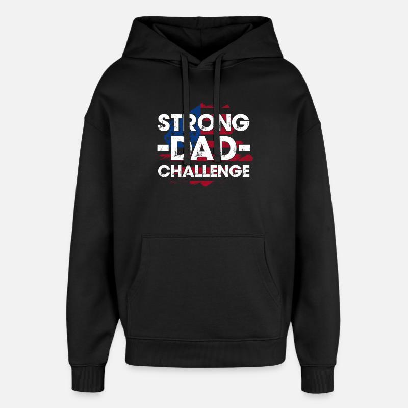 Strong Dad Challenge Tee - Oversized Unisex Hoodie by Stanley/Stella - black