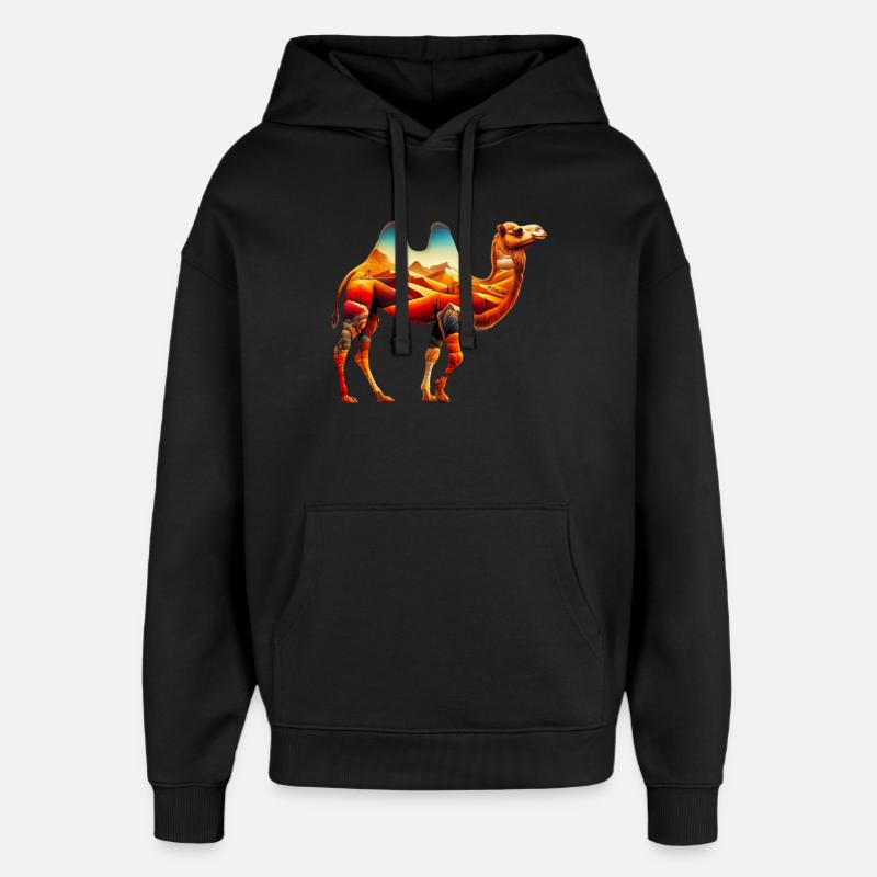 Chameau - Sweat à capuche unisexe Stanley/Stella Oversized - noir