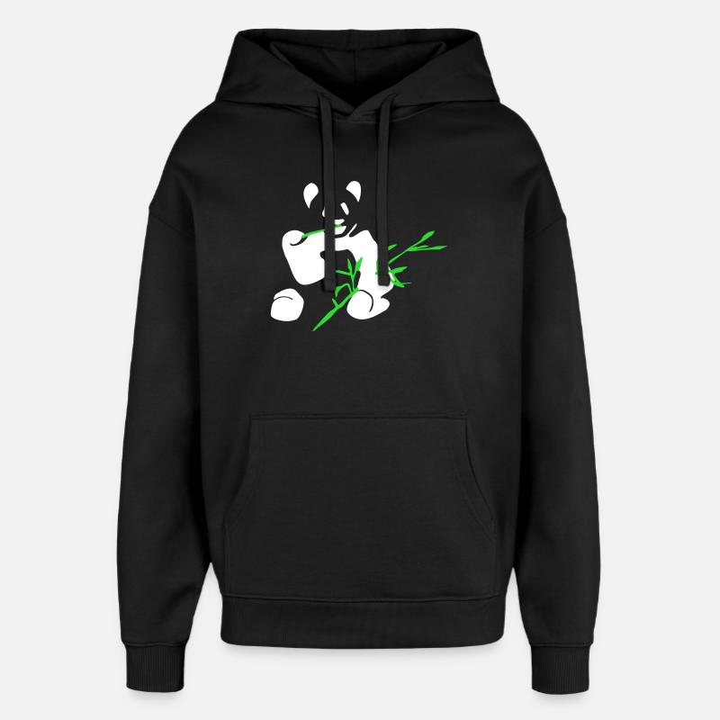 Panda mit Bambus - Oversized Unisex Hoodie von Stanley/Stella - Schwarz