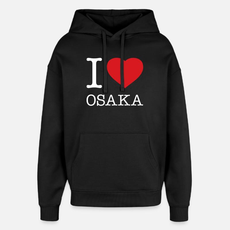 J’ADORE OSAKA - Sweat à capuche unisexe Stanley/Stella Oversized - noir