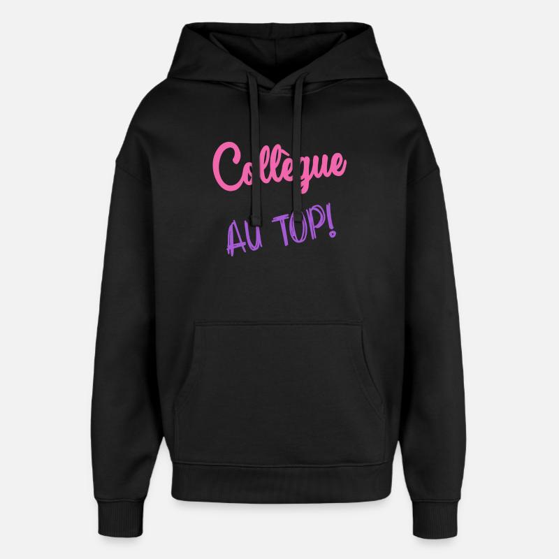 COLLEGUE. RETRAITE. RETRAITE. RETRAITEE - Sweat à capuche unisexe Stanley/Stella Oversized - noir