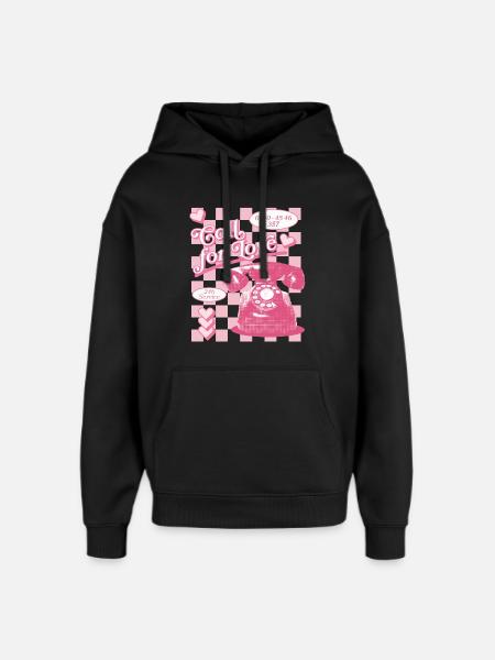 Call for Love Hotline Aesthetics - Oversized Unisex Hoodie by Stanley/Stella - black