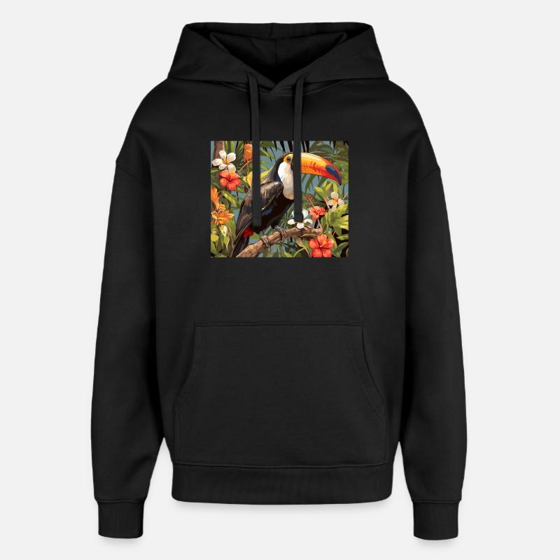 Toucans Toucan - Sweat à capuche unisexe Stanley/Stella Oversized - noir