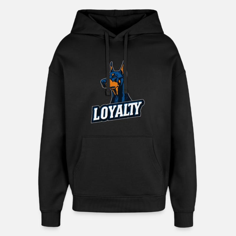 Doberman – Symbole de loyauté | LOYAUTÉ - Sweat à capuche unisexe Stanley/Stella Oversized - noir