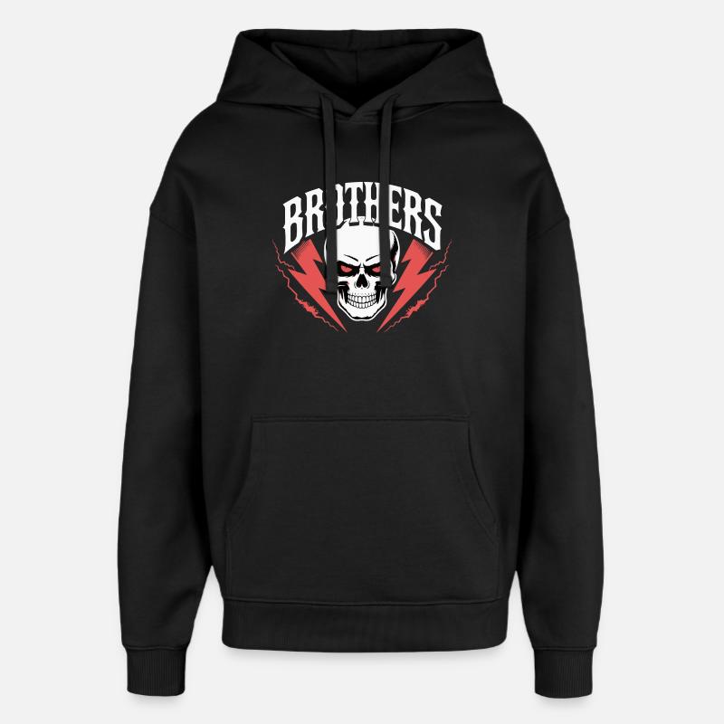Brüder Schädel Donnerwappen - Oversized Unisex Hoodie von Stanley/Stella - Schwarz