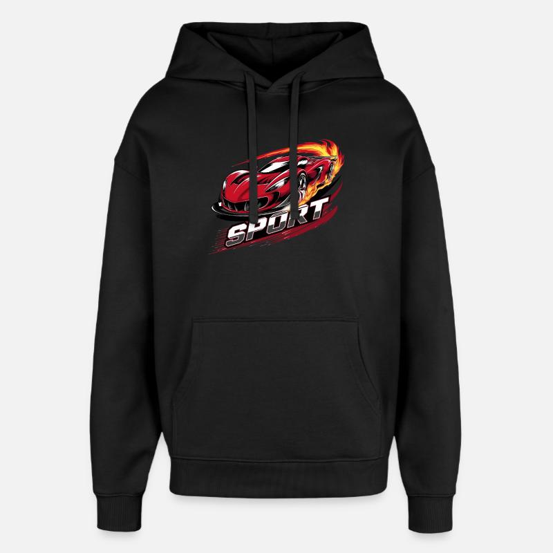 Voiture de sport - Sweat à capuche unisexe Stanley/Stella Oversized - noir