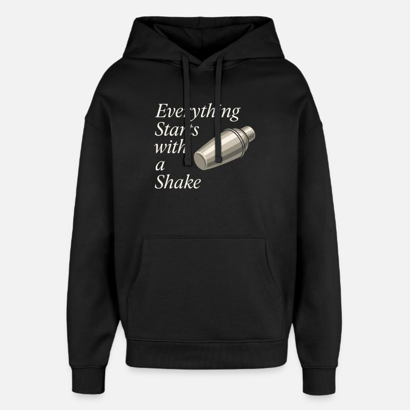 Shaker Stuck Beginner Mixologist - Oversized Unisex Hoodie by Stanley/Stella - black