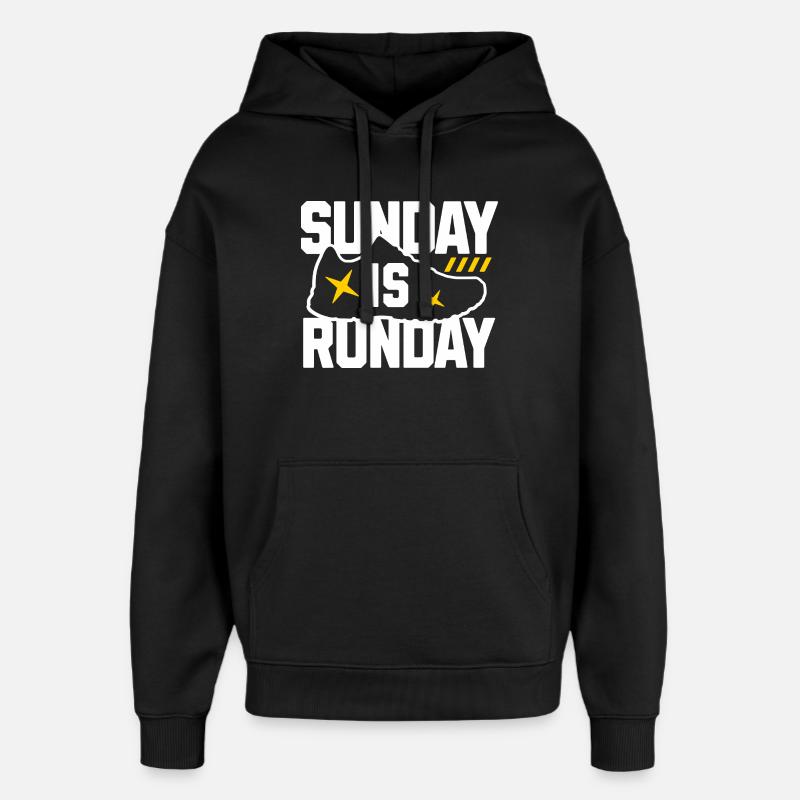 Graphique de baskets Sunday Run Day - Sweat à capuche unisexe Stanley/Stella Oversized - noir