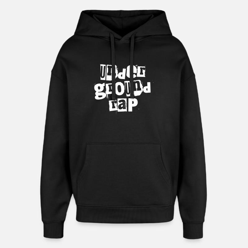 Underground-Rap-Typografie - Oversized Unisex Hoodie von Stanley/Stella - Schwarz