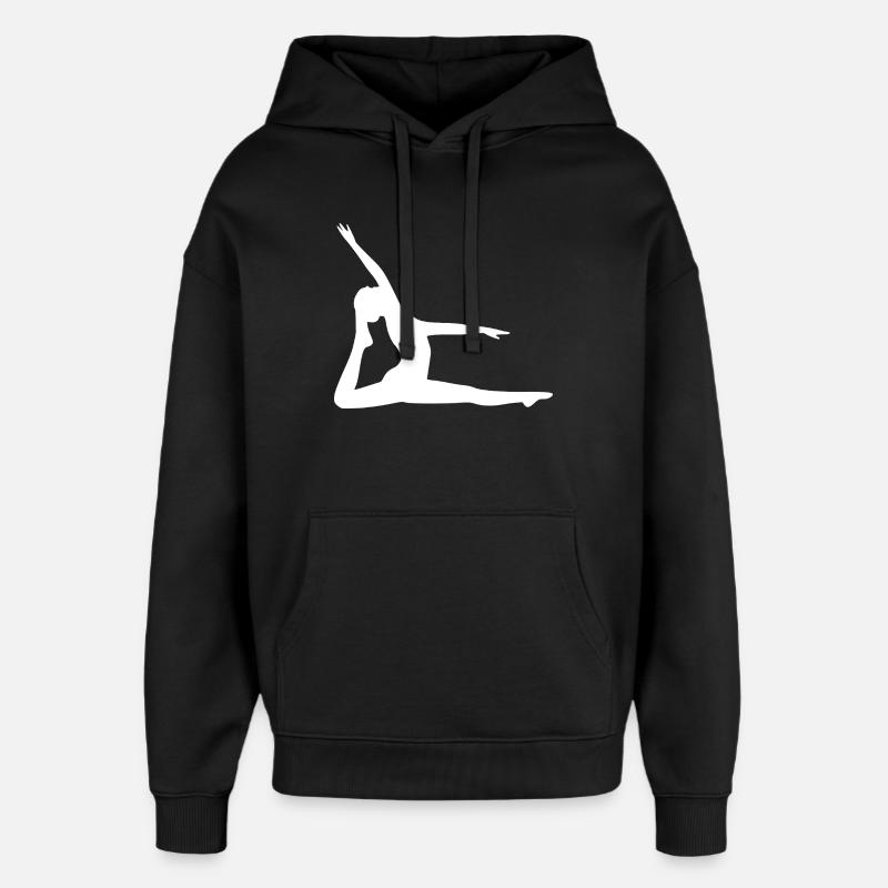 Yoga Silhouettes Blanches - Sweat à capuche unisexe Stanley/Stella Oversized - noir