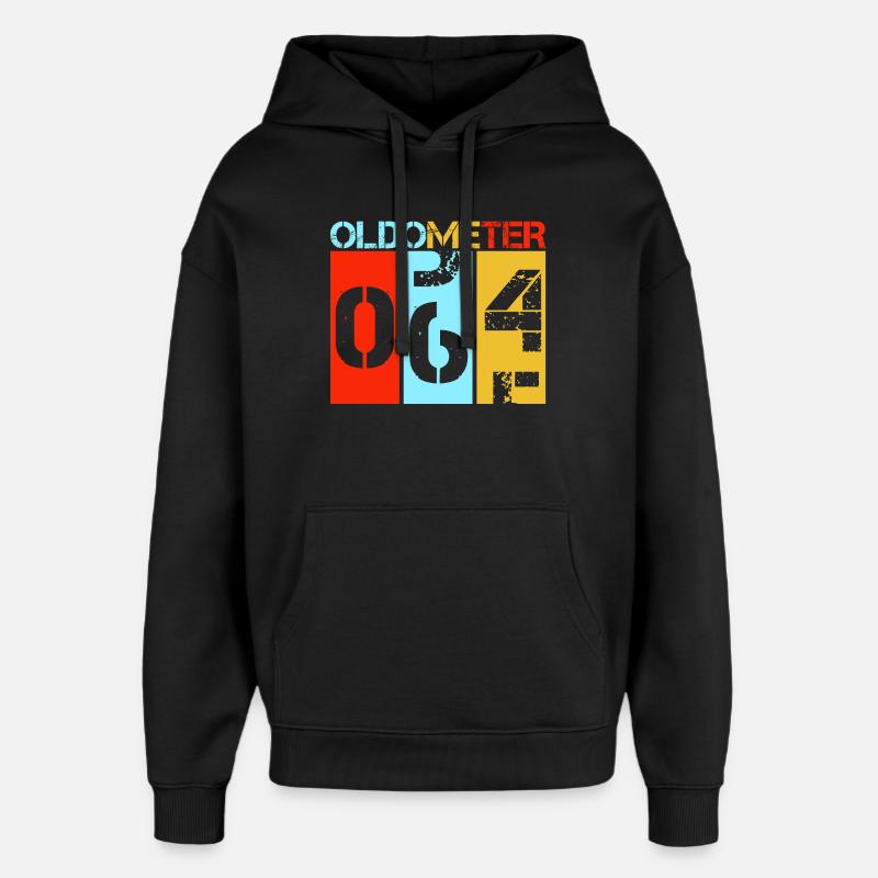 Oldometer 64 Soixante-quatrième anniversaire - Sweat à capuche unisexe Stanley/Stella Oversized - noir