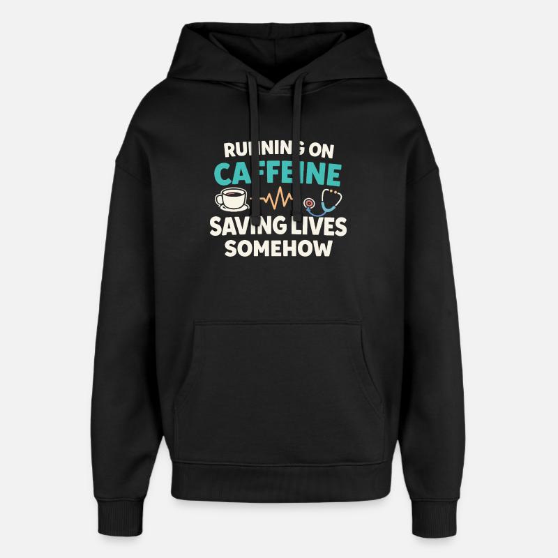 Nachtschicht-krankenschwester, Müde - Oversized Unisex Hoodie von Stanley/Stella - Schwarz