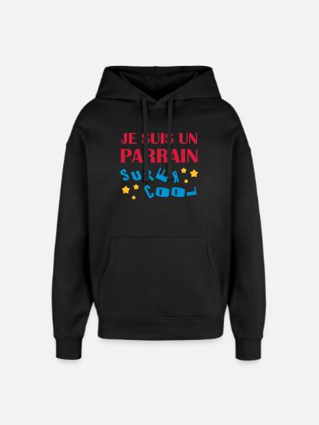 Oncle / Parrain / Tonton / Naissance / Bébé - Sweat à capuche unisexe Stanley/Stella Oversized - noir
