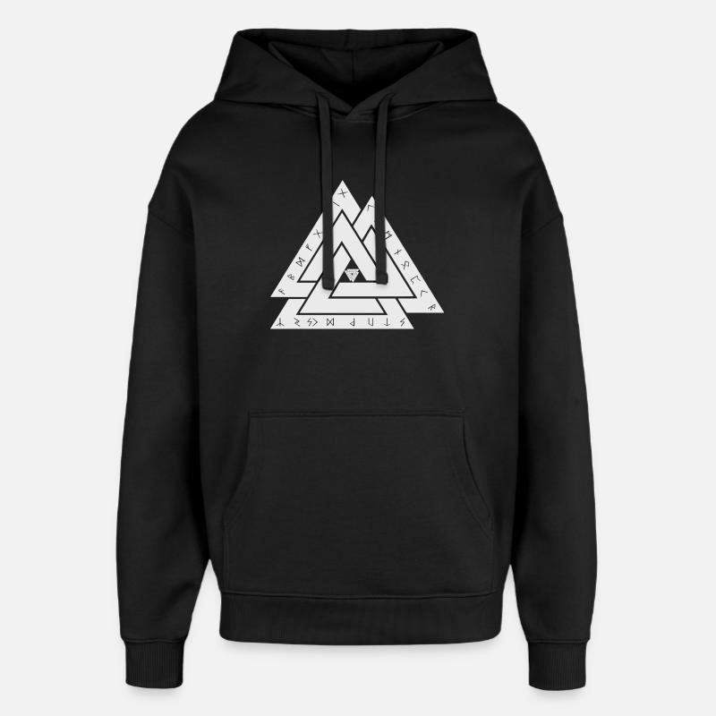 Valknut symbole viking - Sweat à capuche unisexe Stanley/Stella Oversized - noir