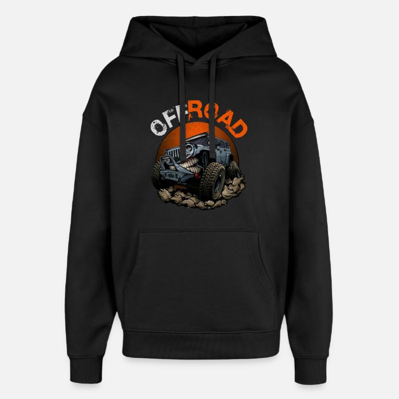 Véhicule tout terrain - Sweat à capuche unisexe Stanley/Stella Oversized - noir