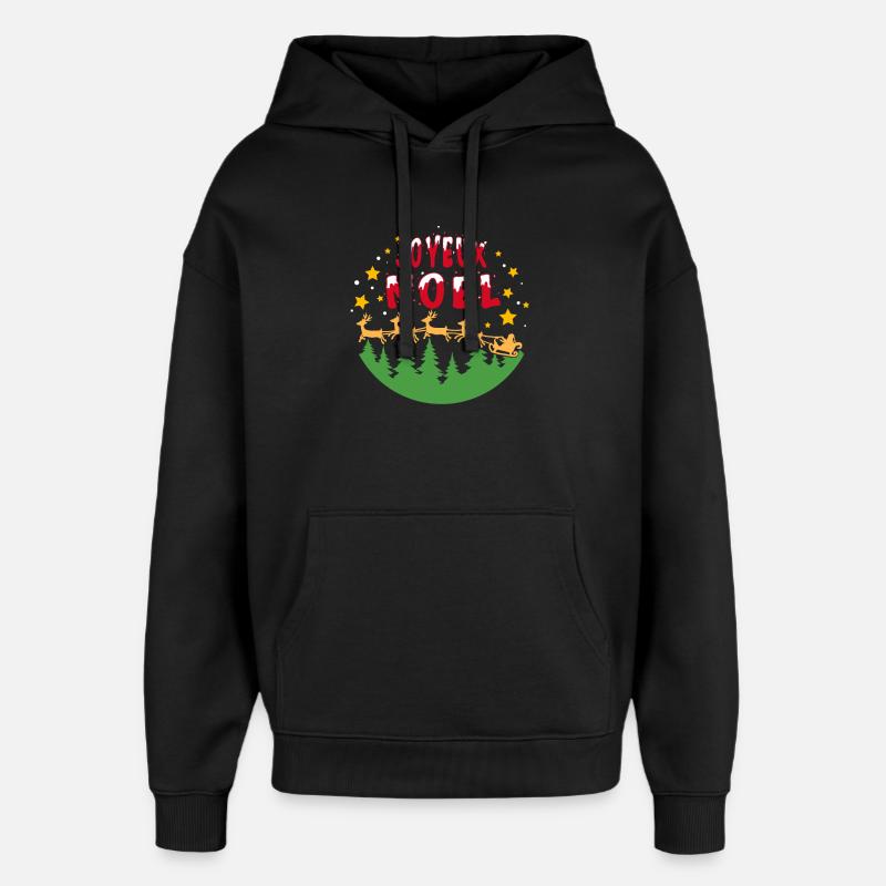 joyeux noël traineau et étoiles - Sweat à capuche unisexe Stanley/Stella Oversized - noir