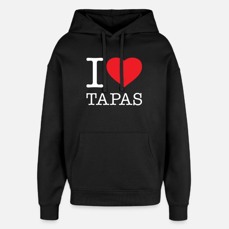 J’ADORE LES TAPAS - Sweat à capuche unisexe Stanley/Stella Oversized - noir