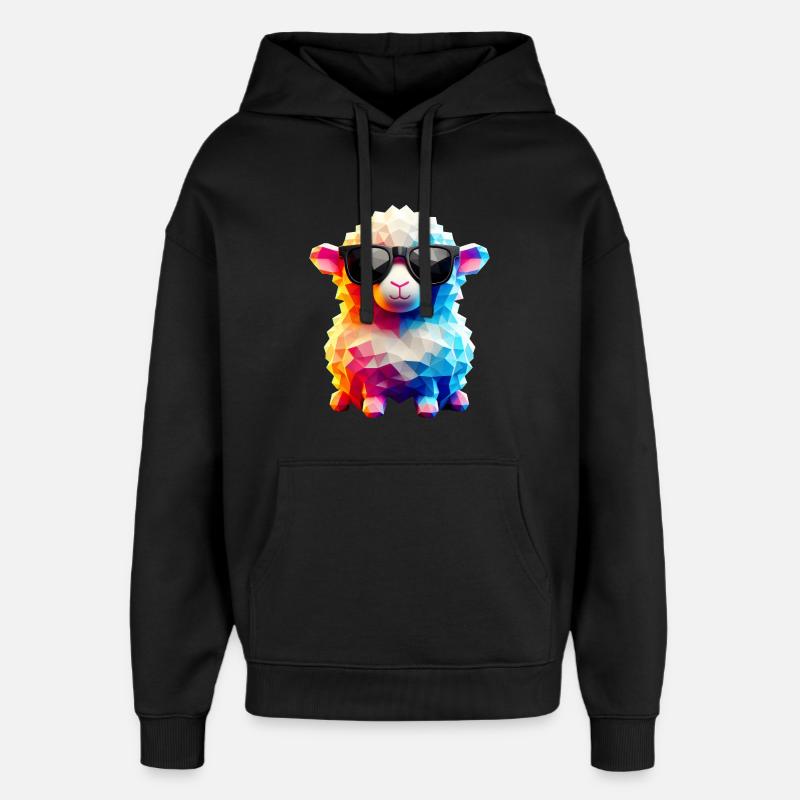 mouton cool lunettes de soleil - Sweat à capuche unisexe Stanley/Stella Oversized - noir