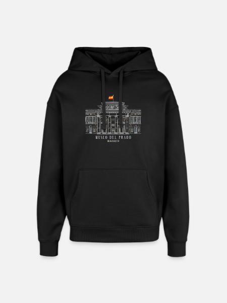 Madrid, Hand Drawing Museo del Prado, Spain - Oversized Unisex Hoodie by Stanley/Stella - black