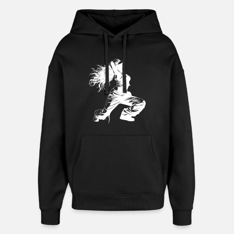 Dessin de breakdancer - Sweat à capuche unisexe Stanley/Stella Oversized - noir