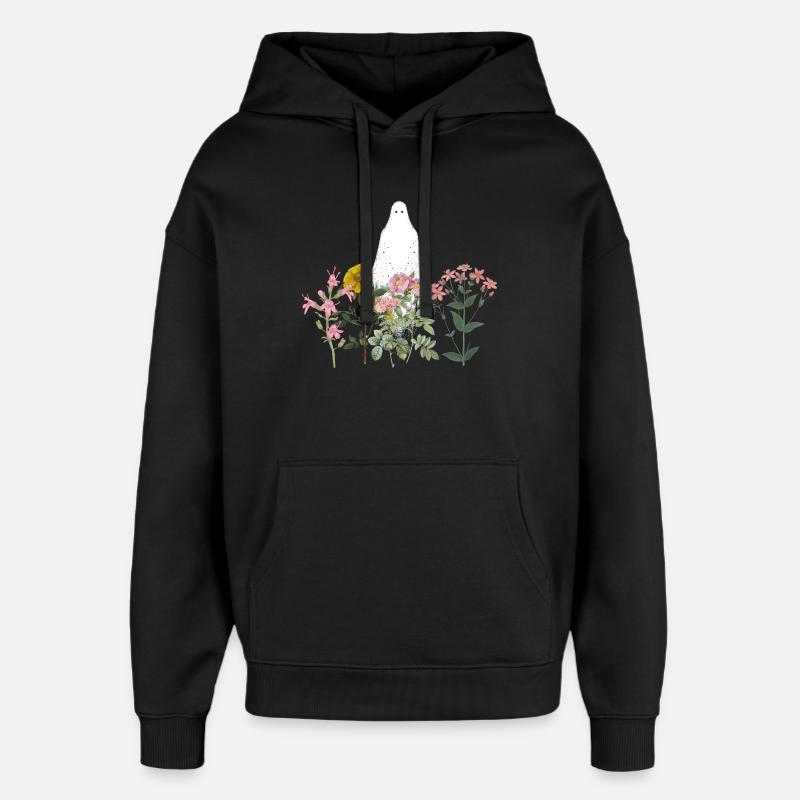 Fleurs effrayantes - Sweat à capuche unisexe Stanley/Stella Oversized - noir