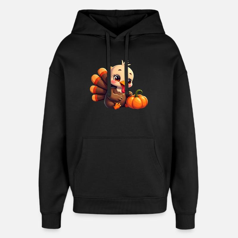 Bébé dinde de Thanksgiving - Sweat à capuche unisexe Stanley/Stella Oversized - noir