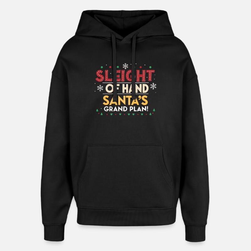 Weihnachtsmann-Handplan groß - Oversized Unisex Hoodie von Stanley/Stella - Schwarz