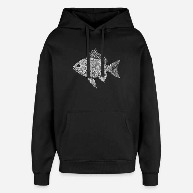Œuvre d’art d’amateur de pêche - Sweat à capuche unisexe Stanley/Stella Oversized - noir