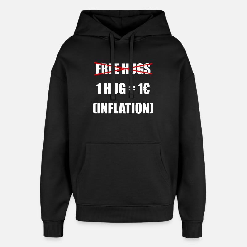 Câlins gratuits - Ajustés à l’inflation - Sweat à capuche unisexe Stanley/Stella Oversized - noir