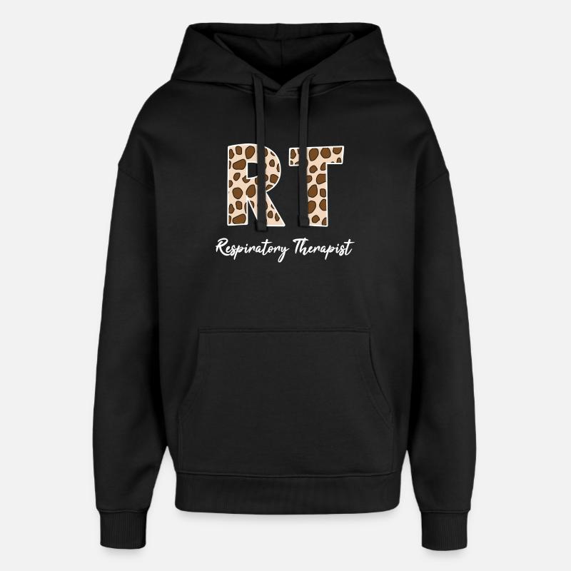 Infirmière en thérapie respiratoire Imprimé léopard - Sweat à capuche unisexe Stanley/Stella Oversized - noir