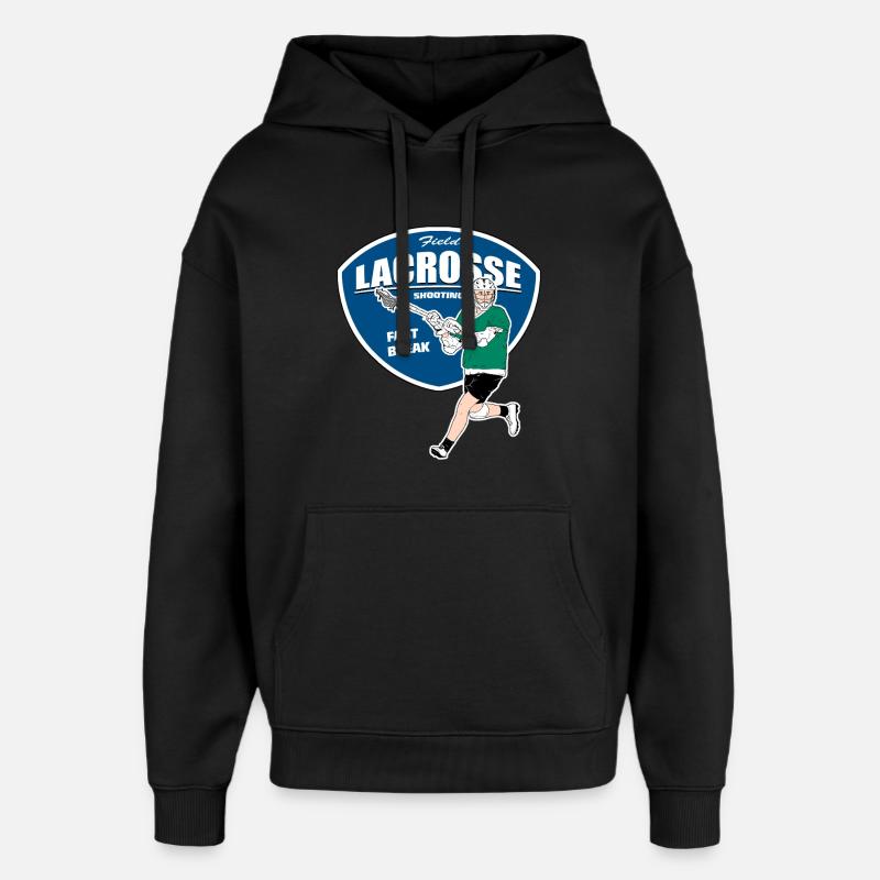 Lacrosse-spiller - Hættetrøje unisex Stanley/Stella Oversized - sort