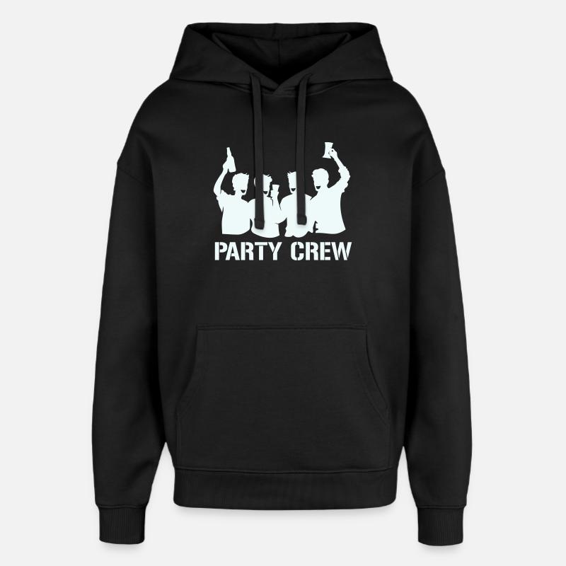 Party Crew Silhouette with Cheers - Oversized Unisex Hoodie by Stanley/Stella - black